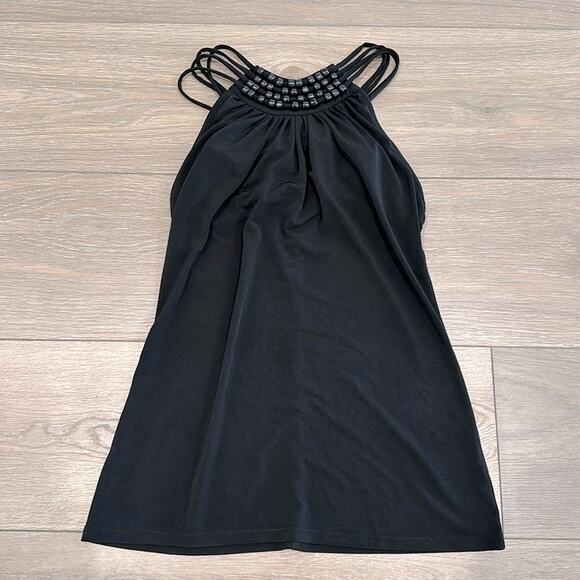 MICHAEL KORS Black Sleeveless‎ Wood Beaded Polyester Blouse Tank Top Size XS - Picture 1 of 11